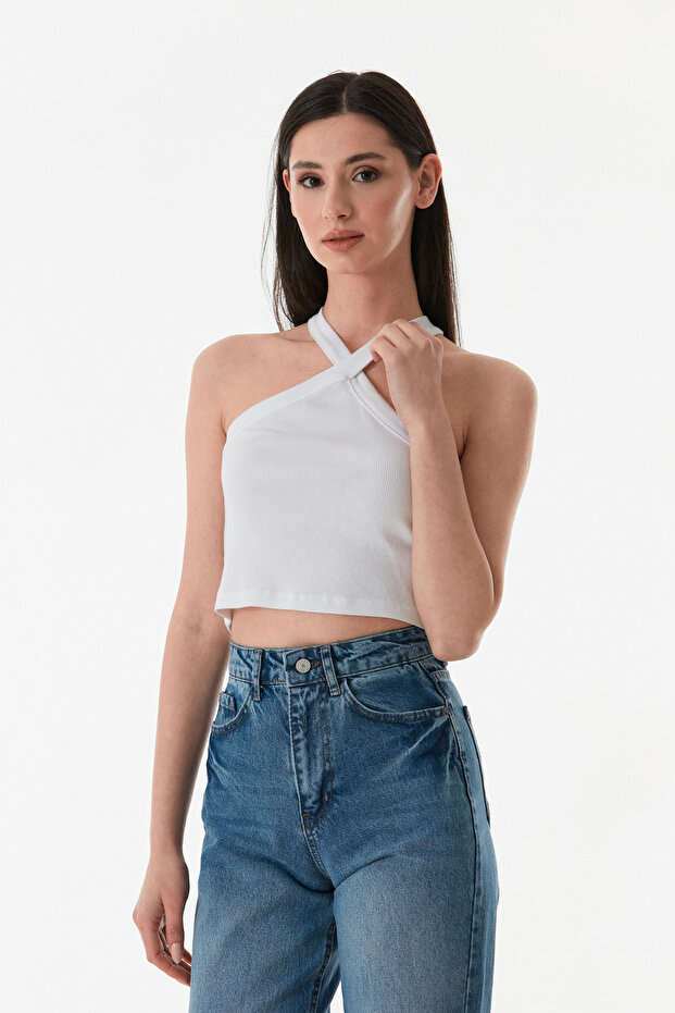 Basic Çapraz Askılı Bluz - 1