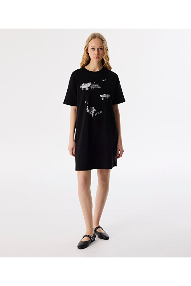 GÖRSEL BASKILI PENYE ELBİSE - 2