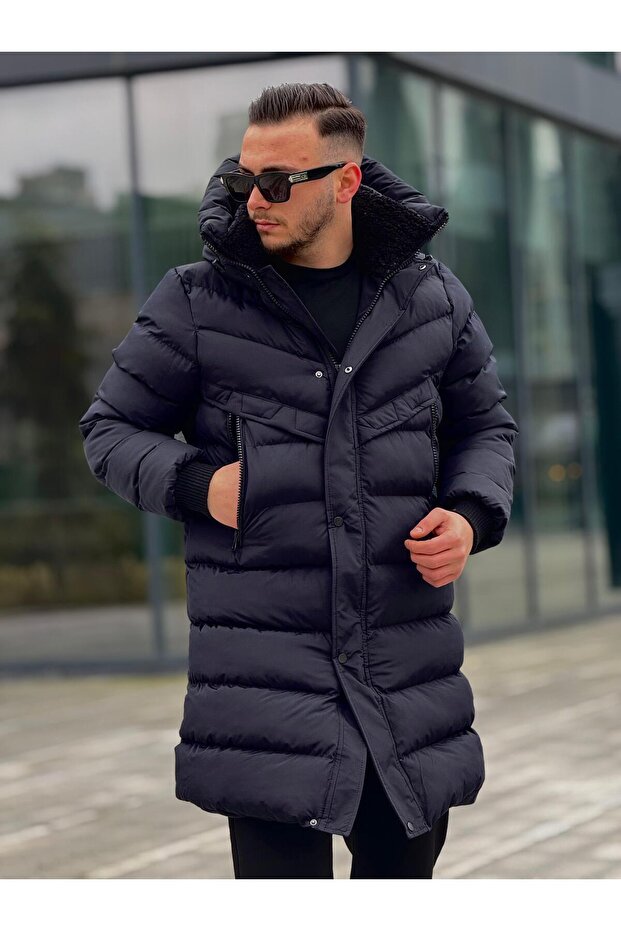 معطف طويل مبطن للرجال - 2