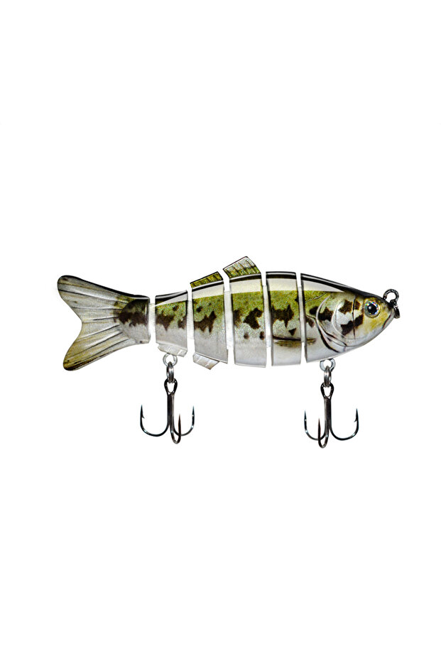 1pcs 4 Inch 2073 4 Inch 6 Segments Jointed Hard Artificial Fishing Lures Bionic Crankbait Sinking Wo