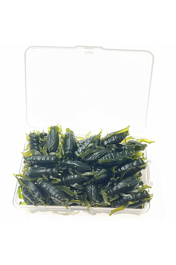 25mm green 60pcs/box Soft Insect Cricket Fishing Silicone Bait Artificial Lightweight Grasshopper Lu