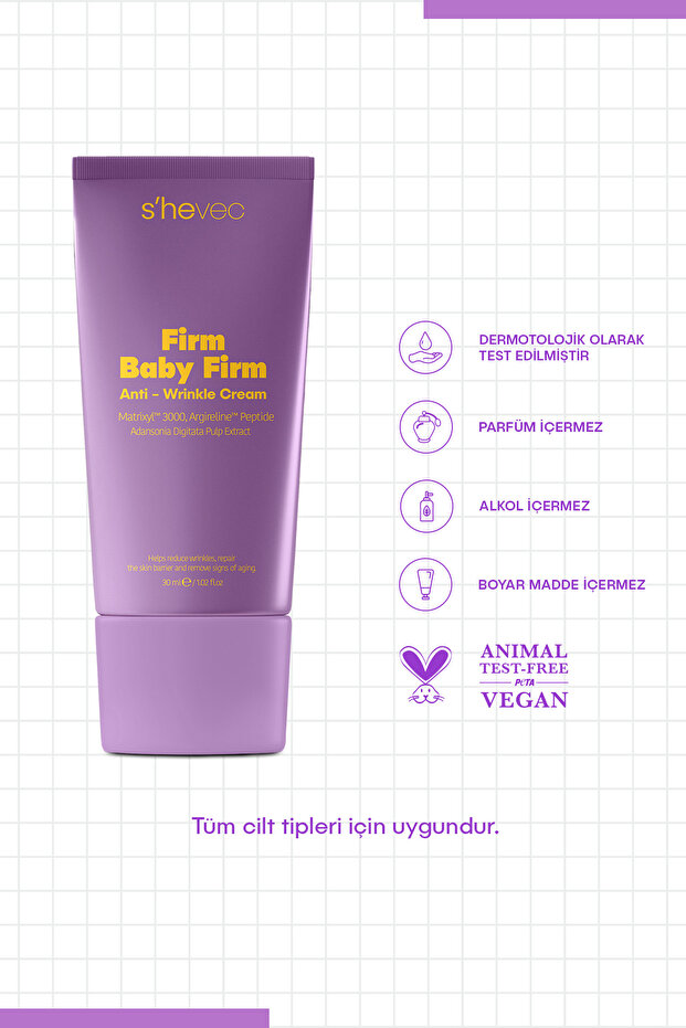 Yaşlanma ve Kırışıklık Karşıtı, Onarıcı Peptit Kompleksi Vegan Bakım Kremi 30 ml Firm Baby Firm - 5
