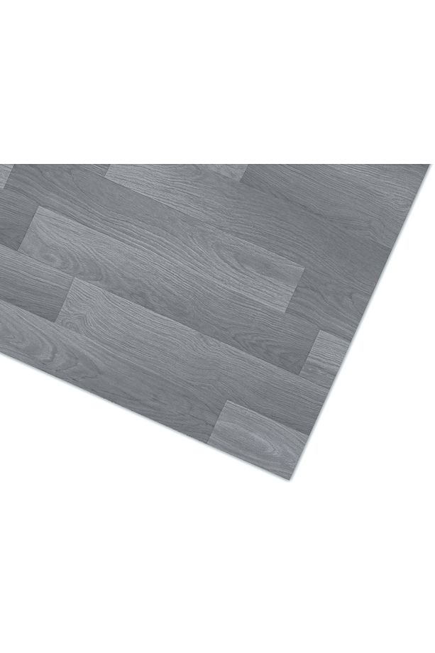 2 Metre En - Dar Parke Desen Koyu Gri - Pvc Zemin Kaplama - Keçeli Kalın - Yer Döşemesi Mineflo - 2