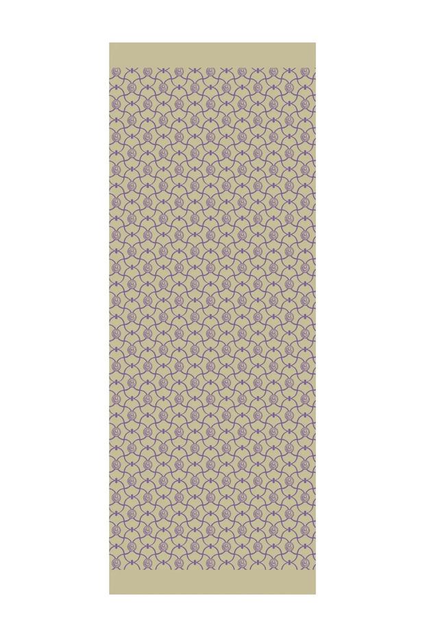 Marrakech Pattern Double-Sided Shawl Olive-Purple - 8