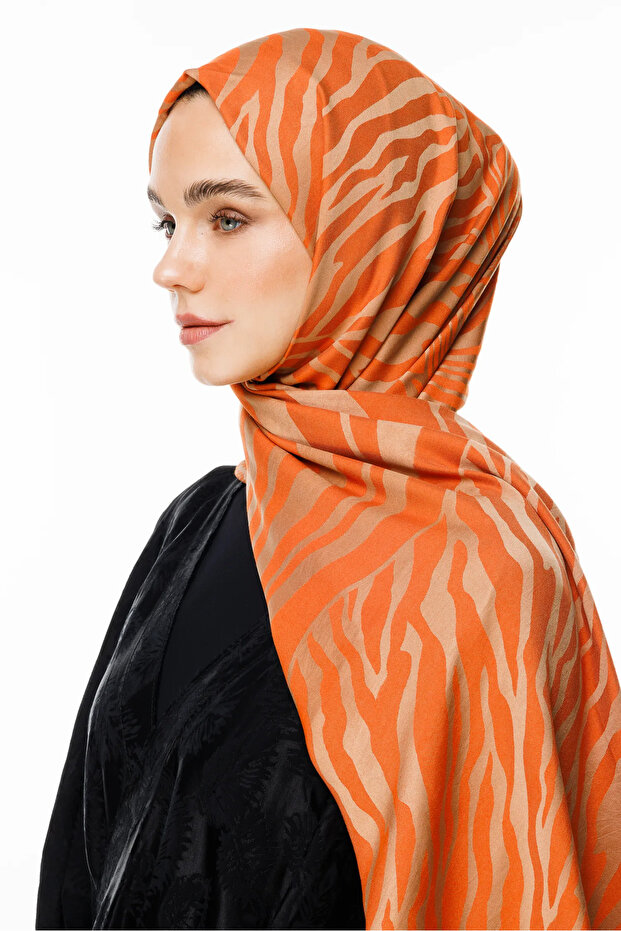 Riad Pattern Double Sided Shawl Mink-Cinnamon - 2