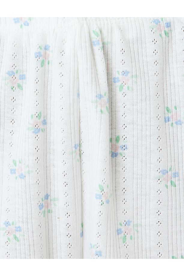 V Yaka Düğmeli Kısa Kollu Şortlu Pamuk Karışımlı Örme Pijama Seti - 6