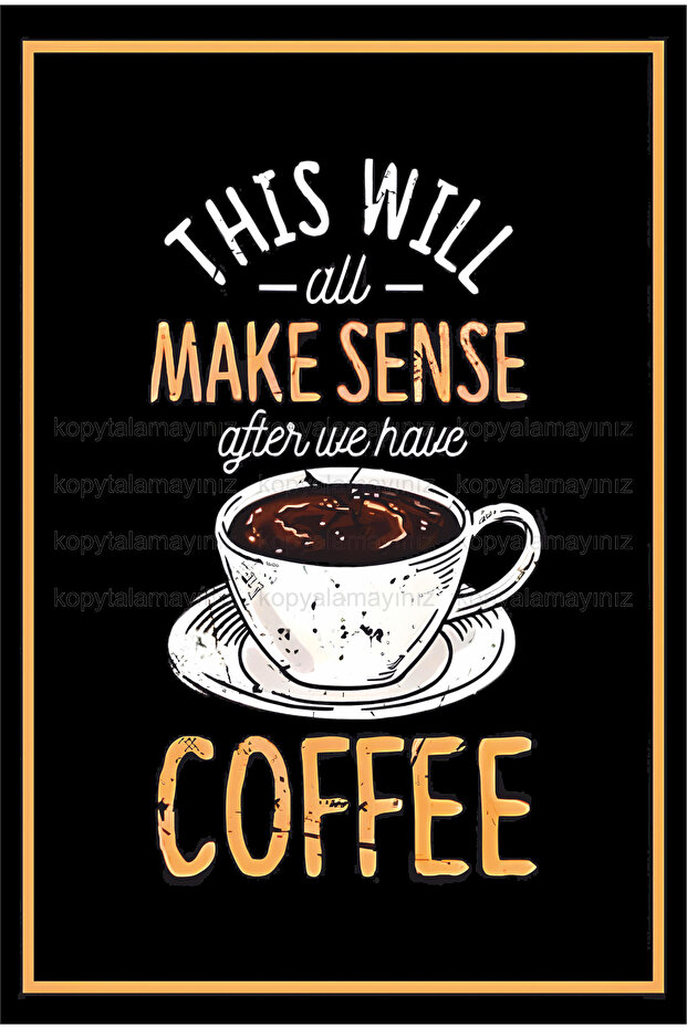 Coffee Cup Home Kitchen Cafe Decoration Painting Retro Wood Poster