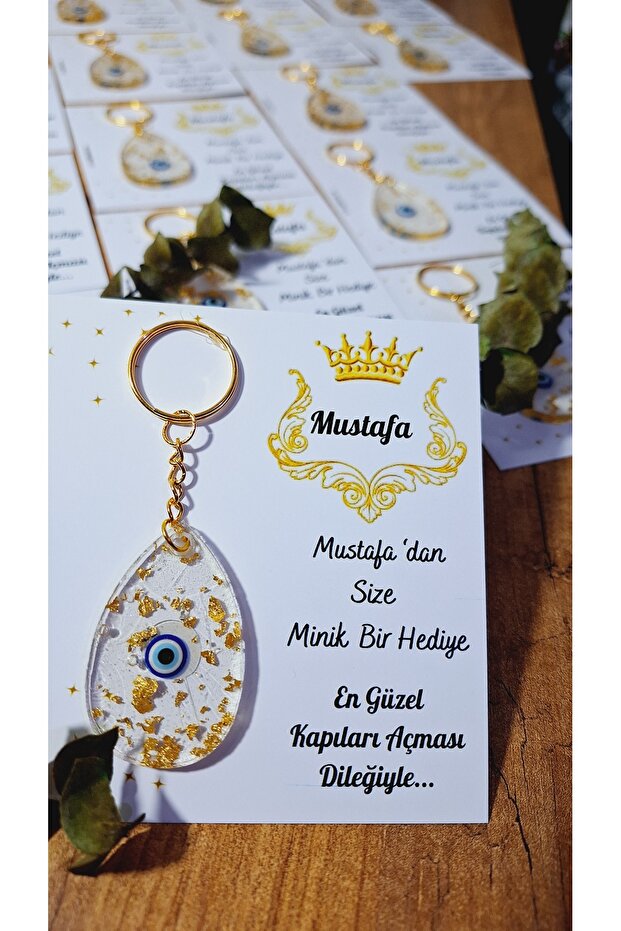 Keyring with Evil Eye Beads 10 Pieces Circumcision Birthday Newborn Gifts