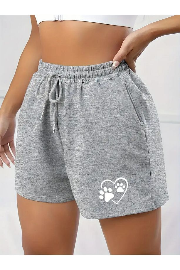 Baskılı Şort Unisex Yazlık Rahat  Basic Şort - 1