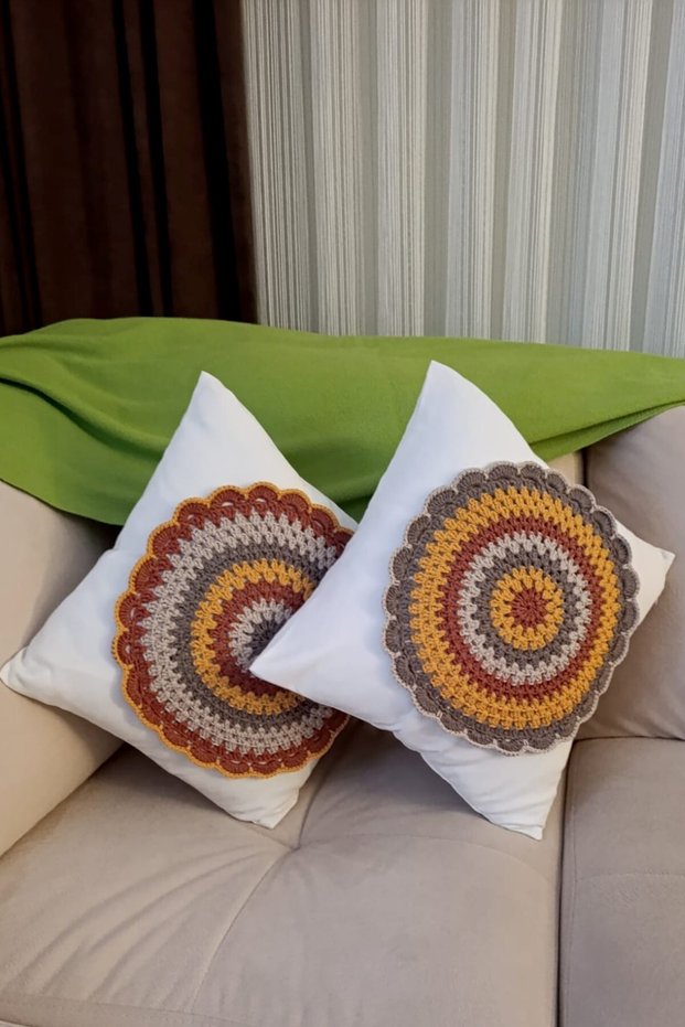 Colorful Retro Concept - Handmade Decorative Throw Pillow & Throw Pillow Cover - Interior Without Pillow
