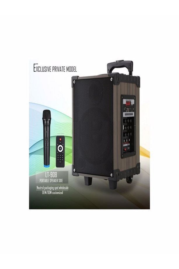 Lt-908 Süper Bass Şarjlı Mikrofonlu Hoparlör Karaoke Sistemi 40 Watt Taşınabilir Parti Box - 3