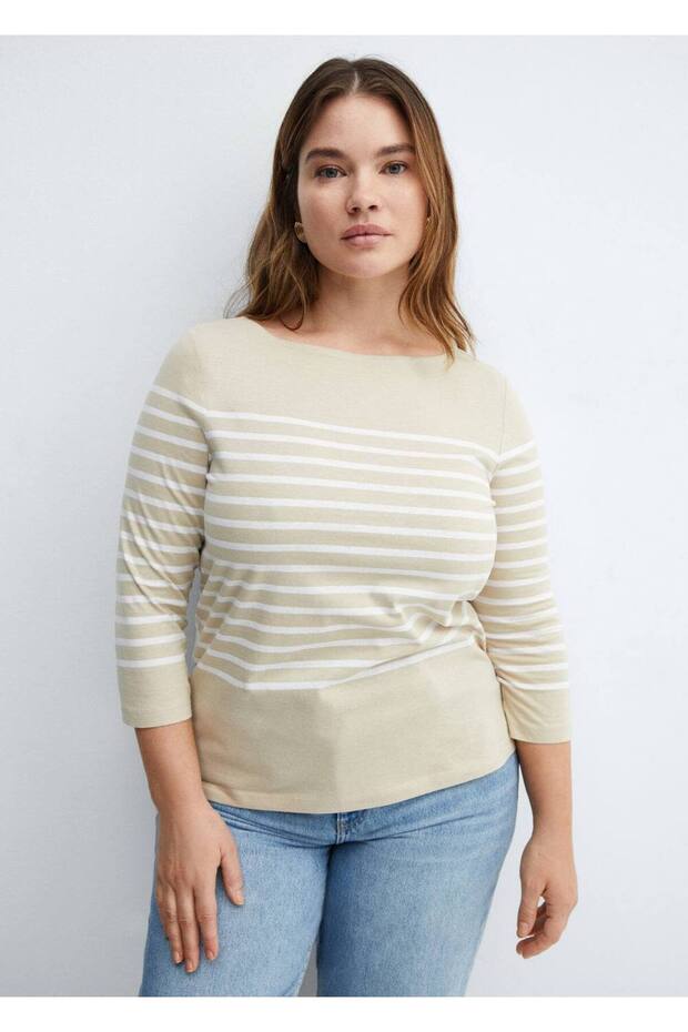 Μπλουζάκι με ριγέ λαιμόκοψη - 6