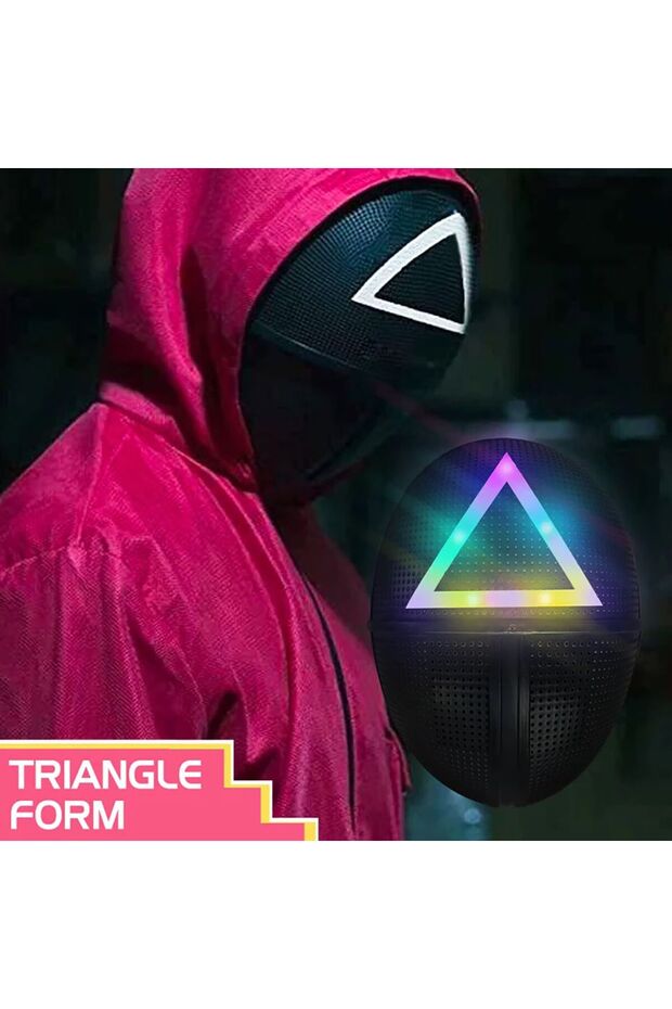 Işıklı Squıd Game Maske Kaliteli Squid Game Maskesi Üçgen - 1