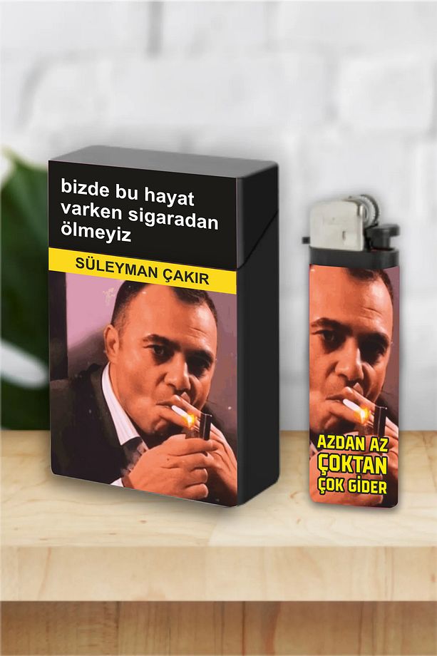 2'li Çakır Replik Çakmak ve Sigara Kutusu Tabakası Seti - 1