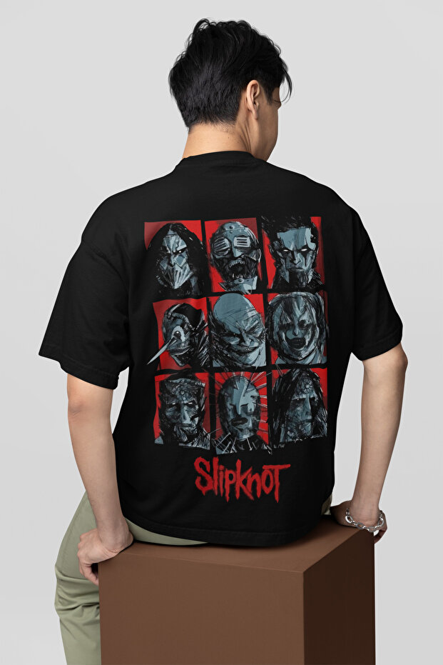 Design Slipknot Printed Unisex Oversize Music Band T-Shirt
