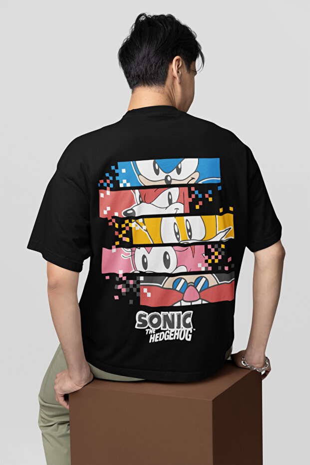 Sonic the Hedgehog Printed Unisex Oversize Cartoon T-Shirt