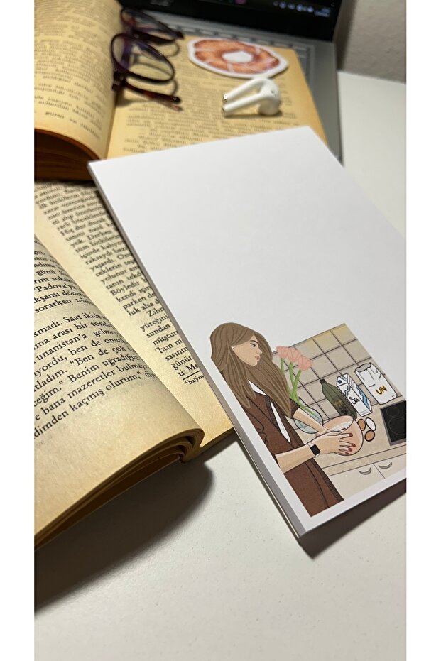 Kitchen Themed Notepad Pull-Out Notebook, Glue Memo Pad, A5 Notebook, Unlined Notebook - 4