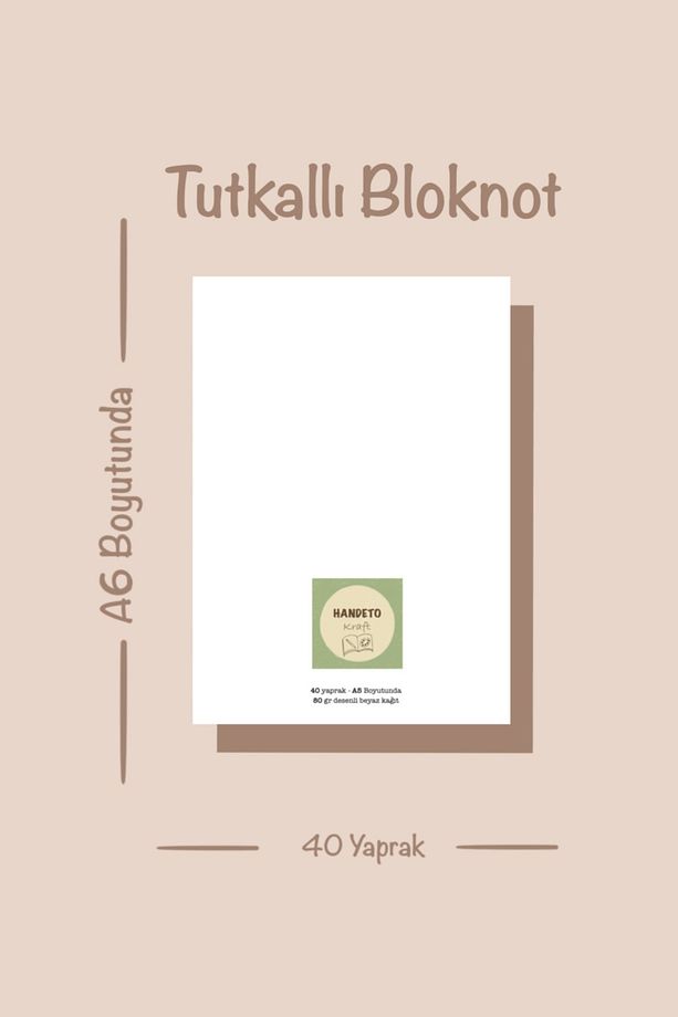 Çay Ve Simit Temalı Bloknot Notepad Çek Kopar Defter, Tutkallı Bloknot, A6 Defter, Çizgisiz Defter - 8