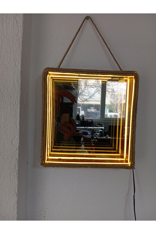 Ayna-neon ışıklı, sonsuzluk 30x30cm - 3