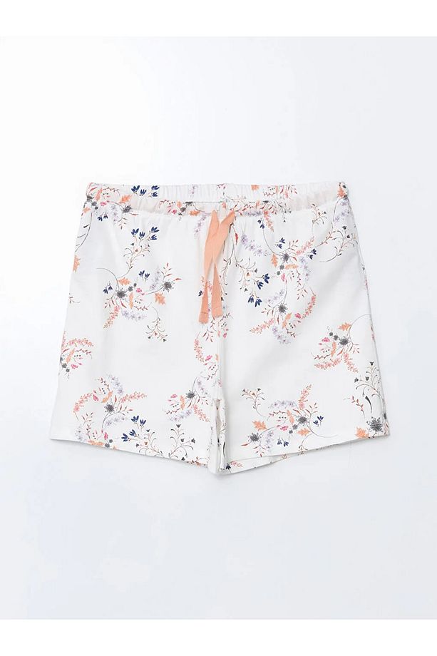 LCW DREAM Mercan Beli Lastikli Çiçekli Kadın Şort Pijama Altı - 4