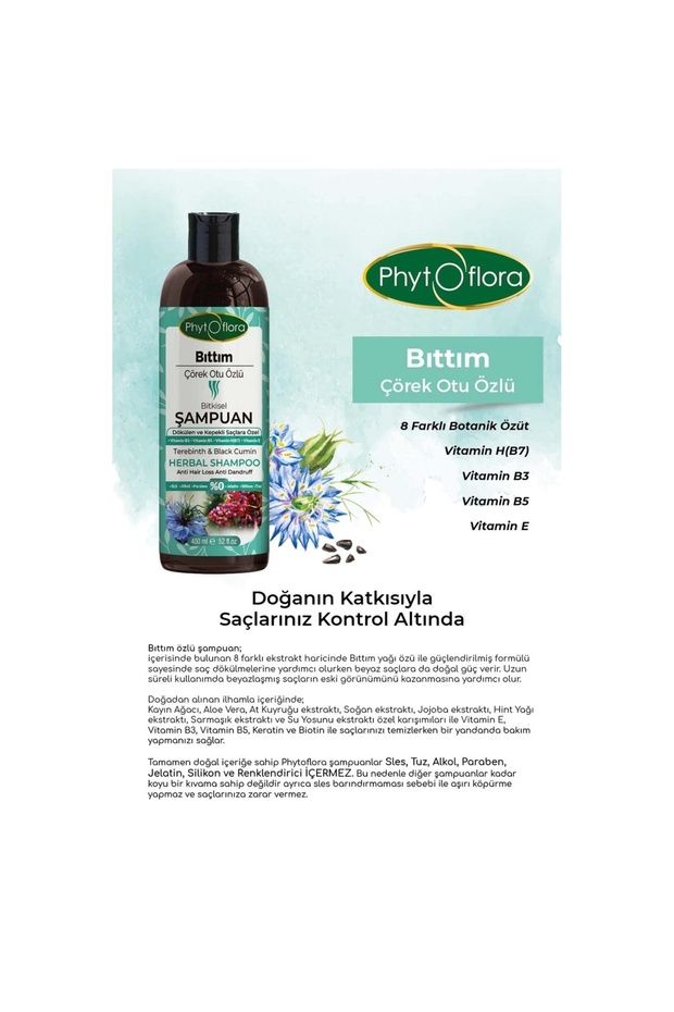 Bıttım Çörek Otu Özlü Bitkisel Şampuan - 5