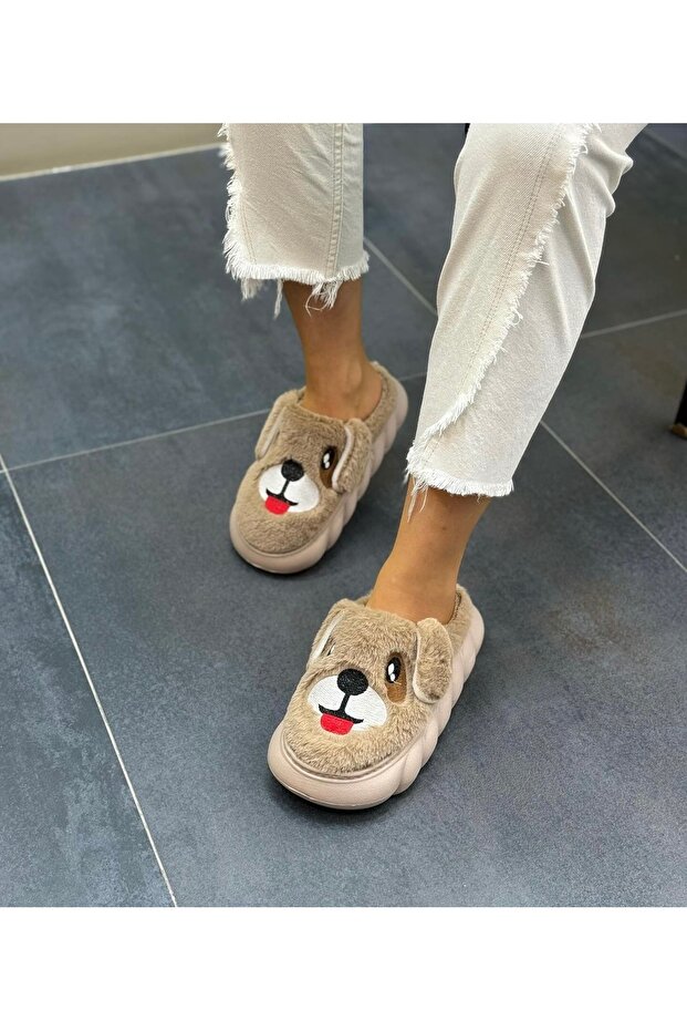 Peluş Kalın Tabanlı Ev Terlik - 2
