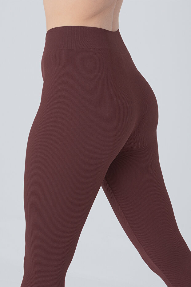 Dikişsiz Örme Yüksek Bel Tayt - 6