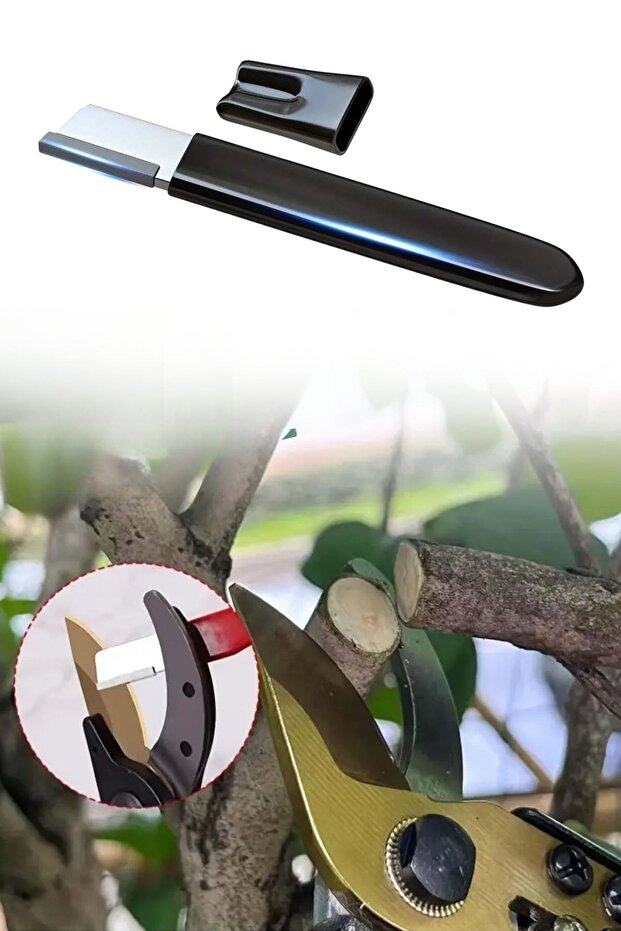 Sharp Scissors Pruning Shears Knife Sharpening Attachment Sharpener Pocket Size with Protective Cover - 2