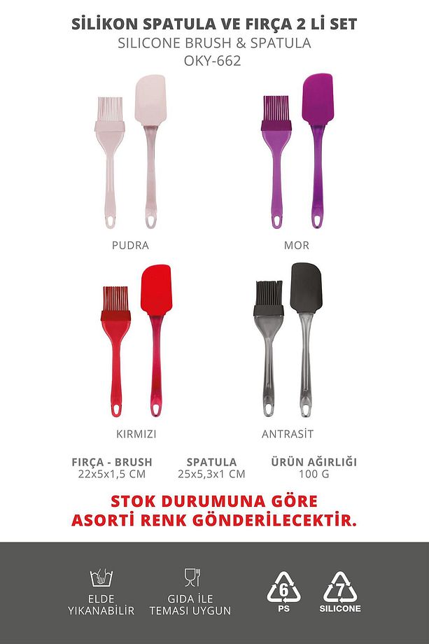 Silikon Spatula Ve Silikon Fırça 2'li Set - 2