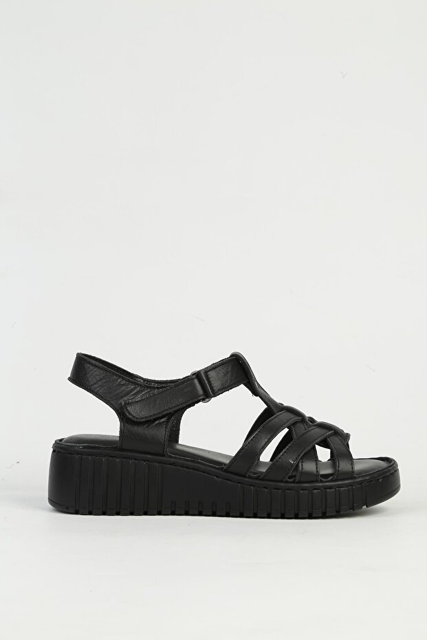 Women's Leather Black Heeled Shoes Pc-54787