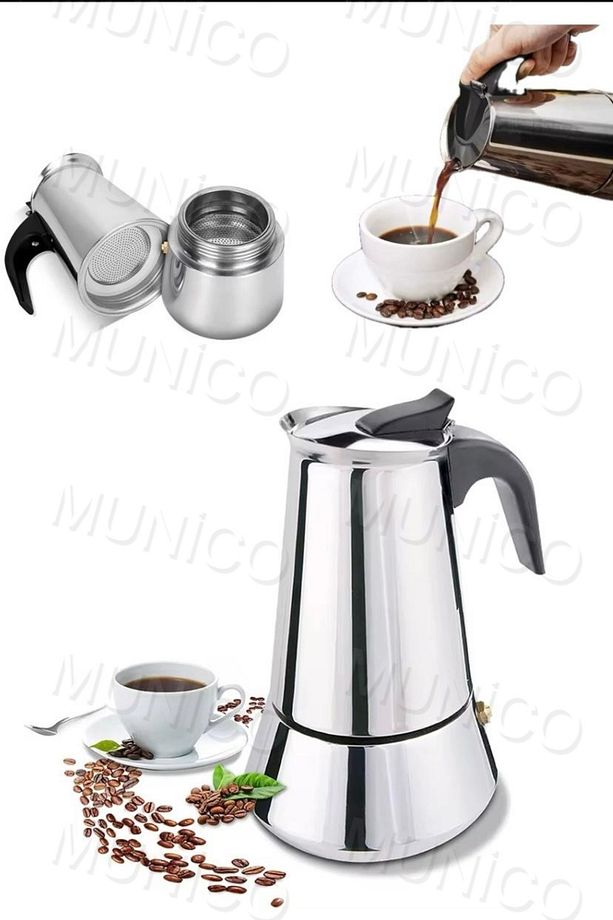 100ml Paslanmaz Çelik Kahve Makinesi Moka Pot Şofben Kahve Makineleri Cezve Espresso Makinesi - 8