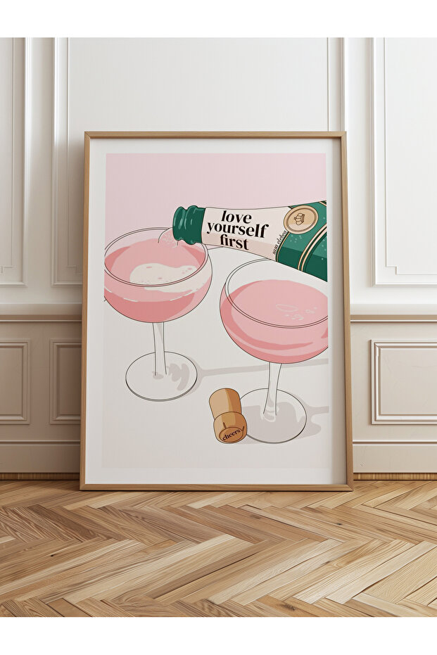 Tekli Ahşap Çerçeveli Tablo Tek Parça Poster Tablo TK/826 - 1