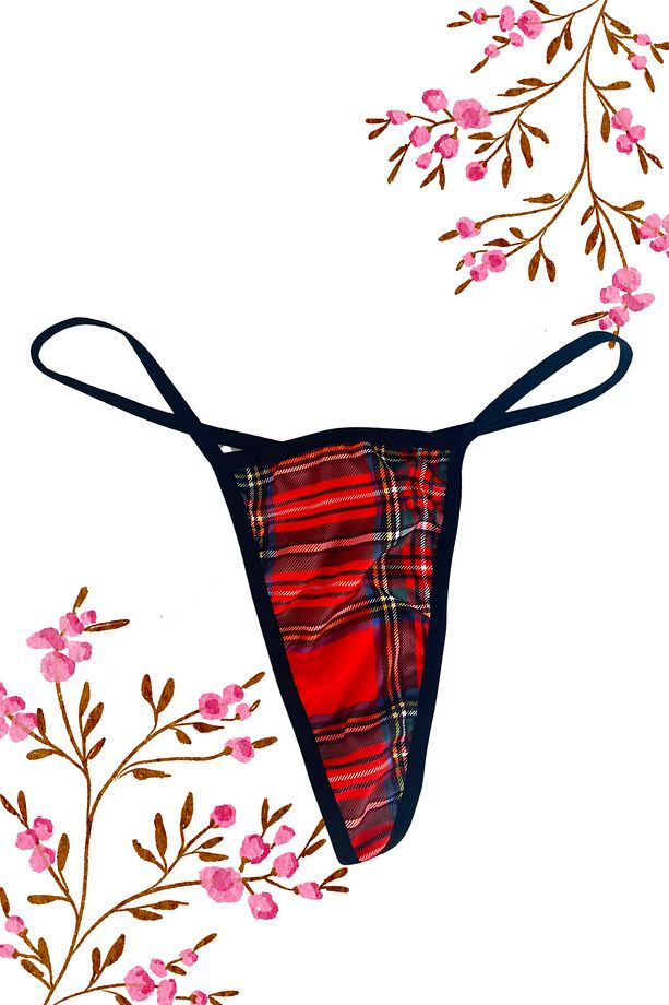 Süprem Kareli Tanga String - 2