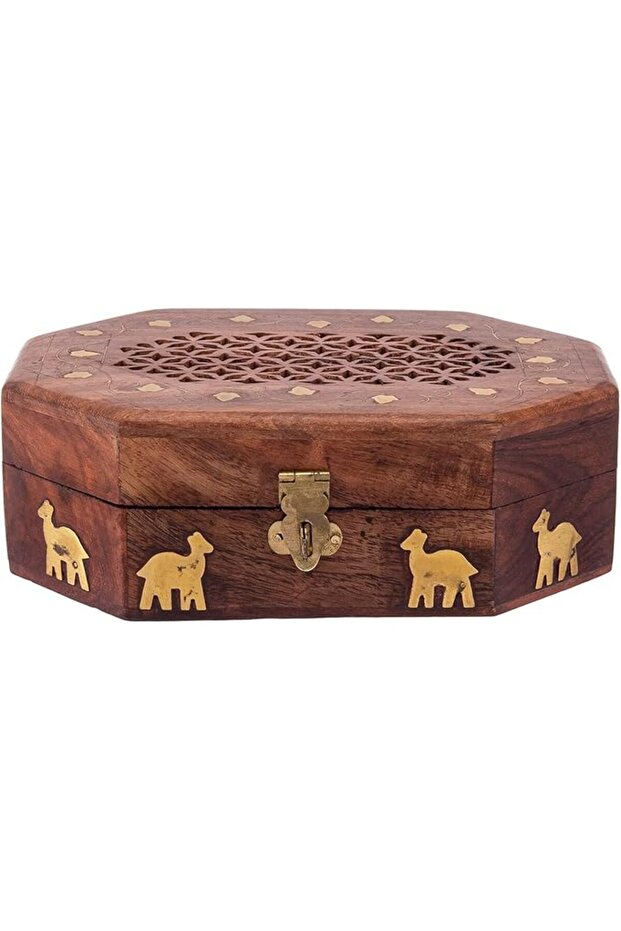Wooden Jewelry Box 12Cm X 18Cm X 6Cm Brown