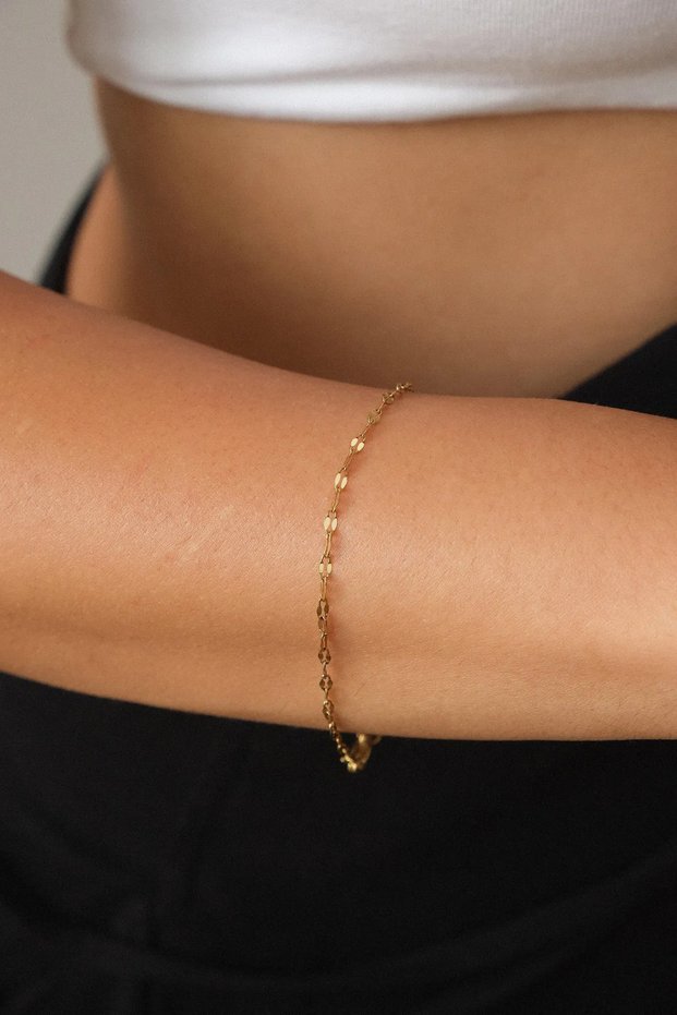 Steel Lip Chain Bracelet Thin Singapore Wrap Twist Mirrored Bracelet 2mm Dainty Minimal 17+4Cm&21Cm