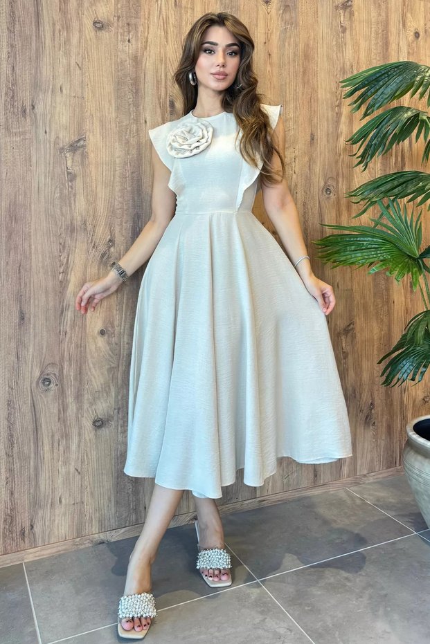 Stone Rose Detailed Women's Dress