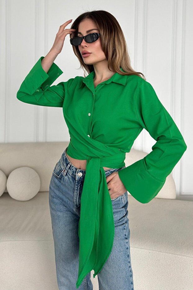 Bağlamalı Poplin Gömlek BB0250 - 4