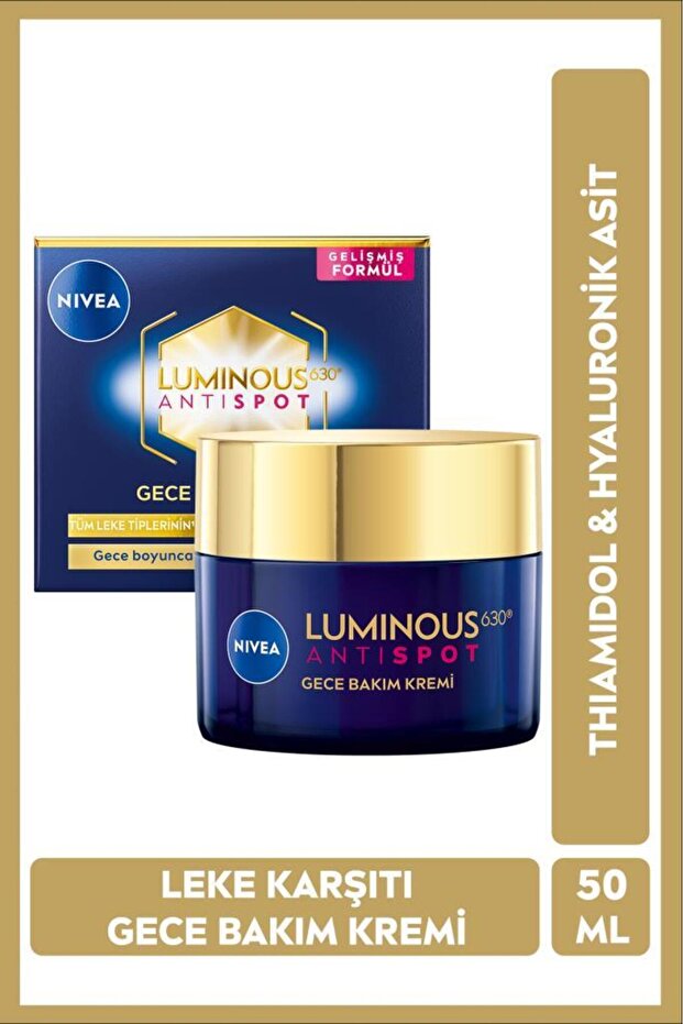 Luminous630 Thiamidol - 50ml Night Face Care Cream, Hyaluronic Acid and Moisturizing Anti-Blemish