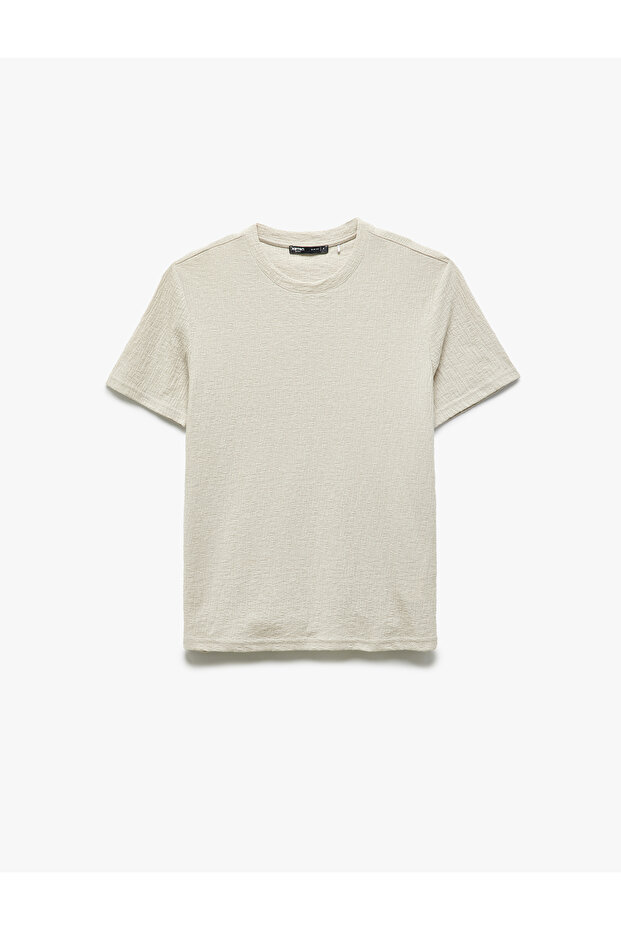 Crew Neck Cotton Blended Tight Fit Short Sleeve T-Shirt