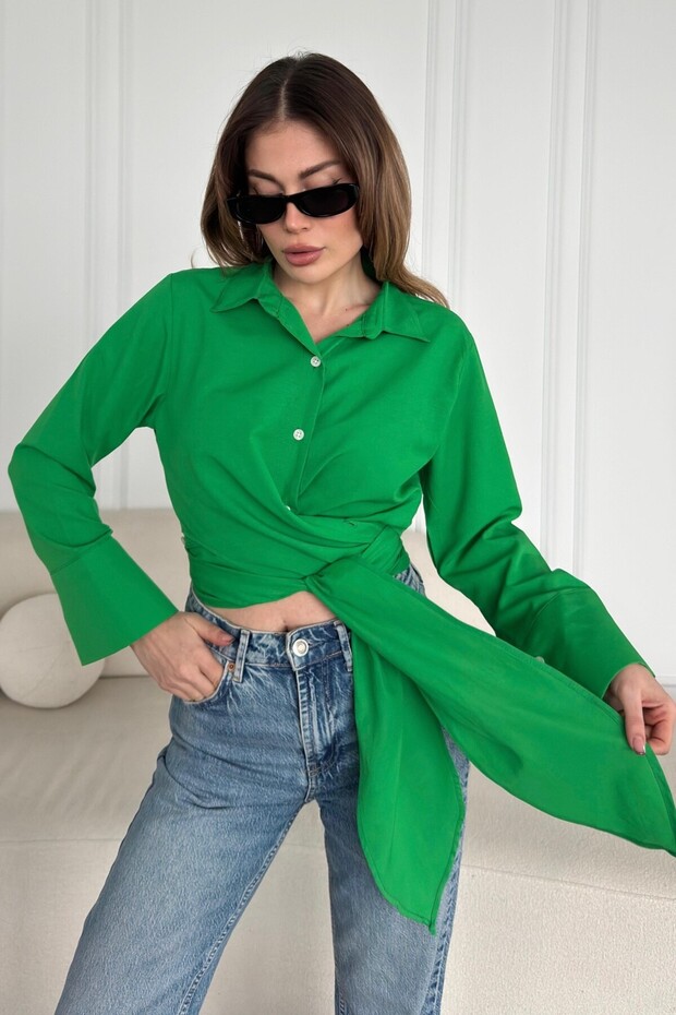 Bağlamalı Poplin Gömlek BB0250 - 3