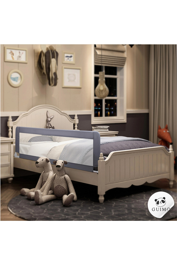 Çift Fileli 120 Cm Yatak Bariyeri Katlanır Baza Korkuluğu Foldable Bed Rail Guard Bed Rail - 4