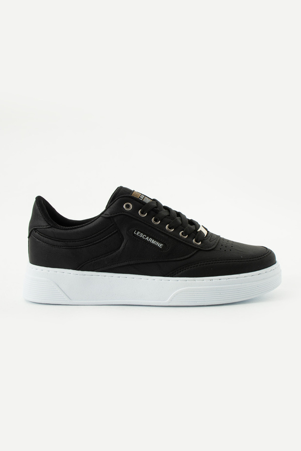 907 Black Lace-Up White Sole Comfortable Men's Sports Shoes