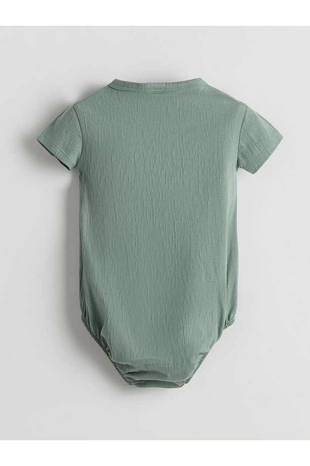 LCW baby Yeşil Düğmeli Basic Erkek Bebek Çıtçıtlı Body - 2