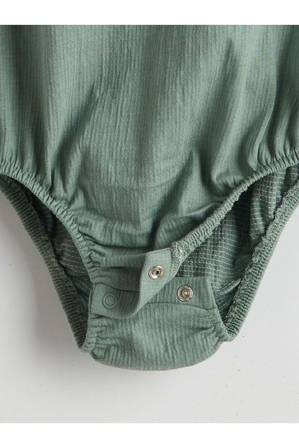 LCW baby Yeşil Düğmeli Basic Erkek Bebek Çıtçıtlı Body - 3