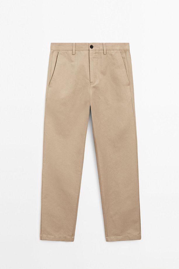 Regular fit pamuk karışımlı pantolon - 6