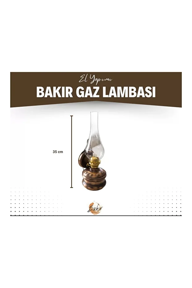 Bakır Gaz Lambası Oksitli Bakır Renk - 6