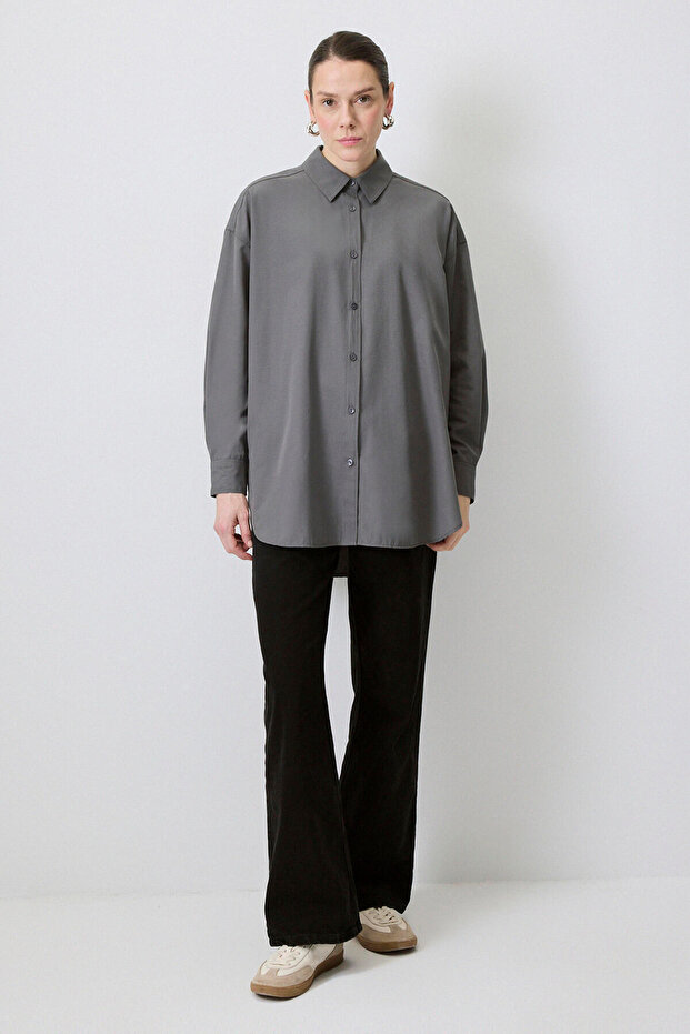 OVERSİZE FİT POPLİN GÖMLEK - 2