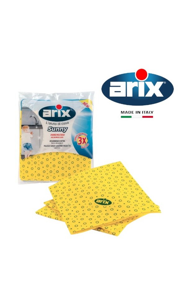 Sunny Yellow Multipurpose Cloth 3 pcs - Premium Quality Cleaning Towels for Dry & Wet Use