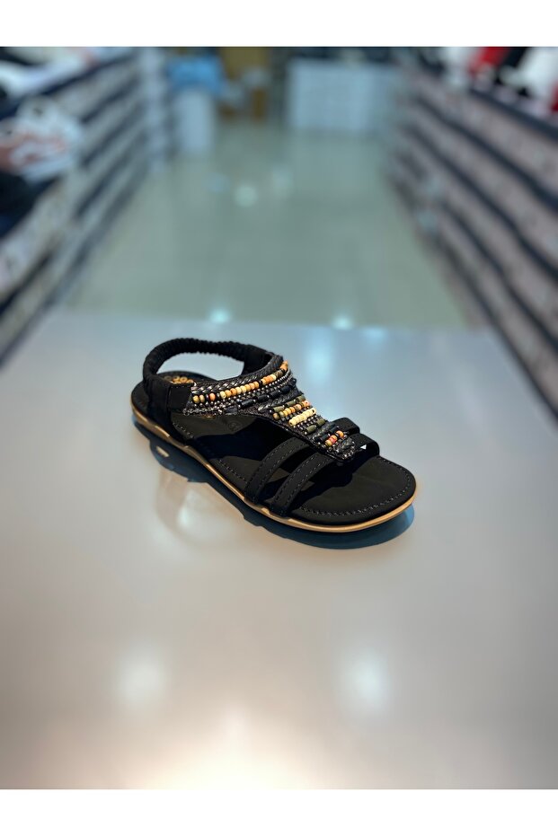 Girl's Beaded Stone Sandals