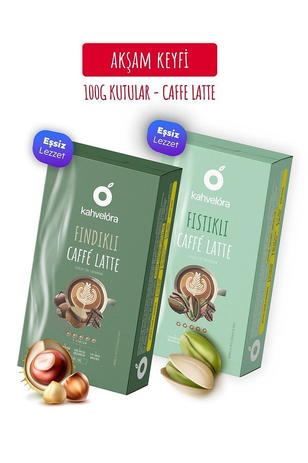 Caffe Latte Akşam Keyfi Bundle - Fındıklı ve Fıstıklı Cafe Latte - 100g x2 Kutu - 1